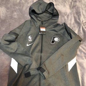 NWT Nike NBA Indiana Pacers Ghost Grey Therma Flex On-Court Hoodie Size LT